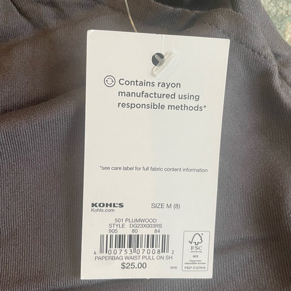 Girls SO® Paperbag Waist Pull-On Shorts size 8 - Picture 3 of 4